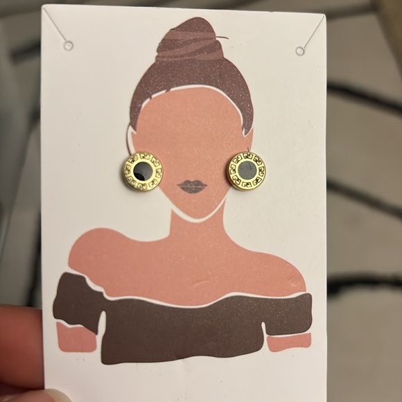 Asics Jewelry - Gold Plated Rhinestone Stud Earrings